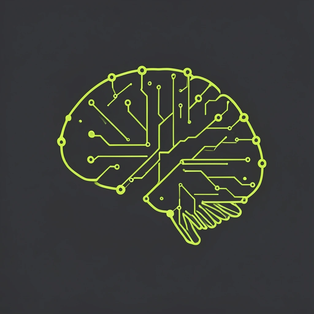 Illustration d'un réseau de neurones lumineux vert